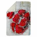 Begin Home Decor 60 x 80 in. Abstract & Texturized Red Flowers-Sherpa Fleece Blanket 5545-6080-FL14